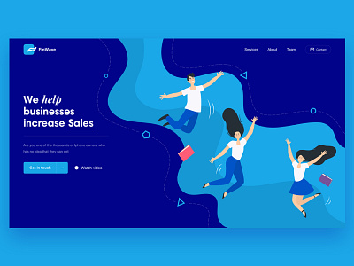 FinWave landing WIP design illustration logo website