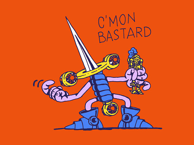 Inverted Parts bastard battle danilo mancini death and rebirth hand lettering handmade illustration knight medieval old school pub puppet sailor danny sword vintage vintage style