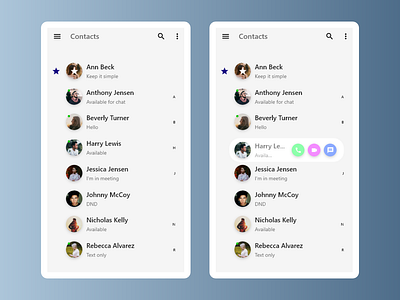 Contacts Redesign - Whatsapp android app call ios message redesign video whatsapp