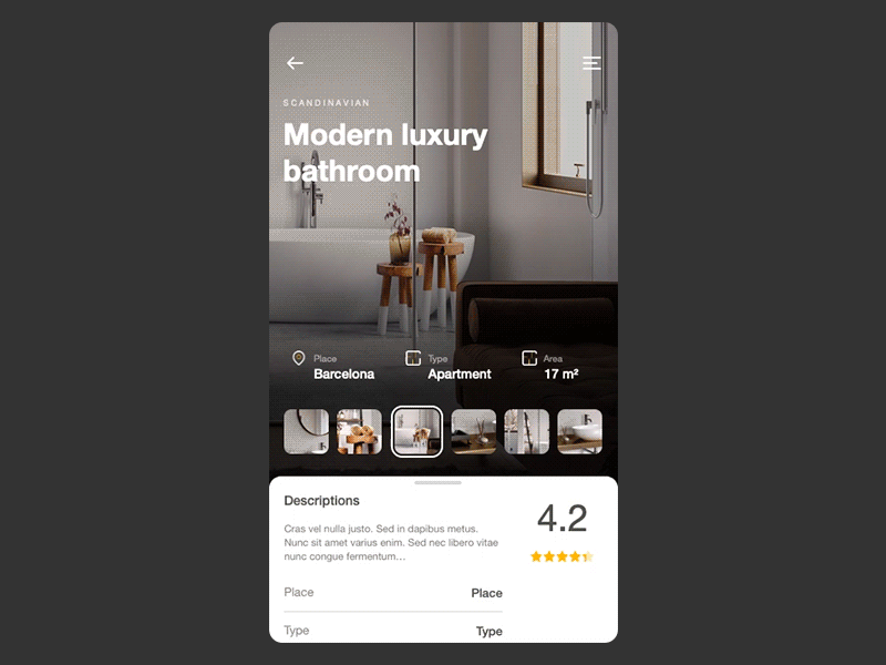 Home Inspiration App 7ninjas animation app bathroom cards details gallery home ideas inspiration interaction mobile motion photos principle product slider swipe ui ux