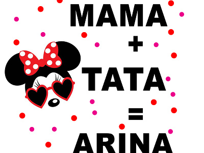 Mama Tata children minnie mouse t shirt illustration