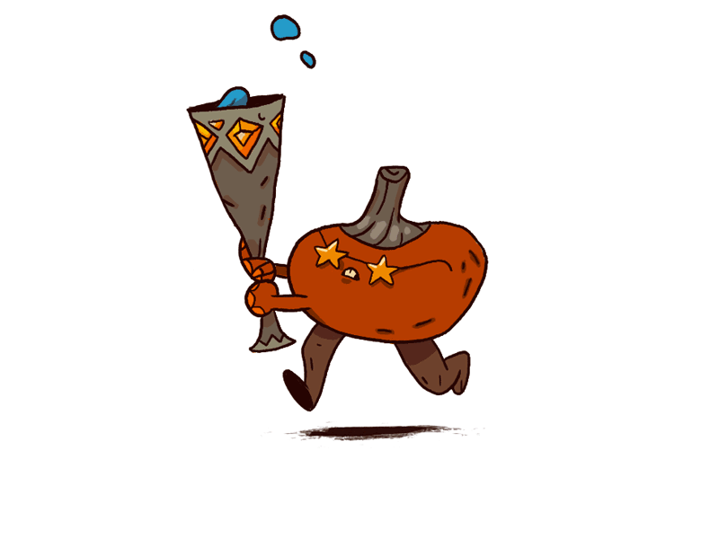 Pumpkin animation character cycle design gif pumpkin run