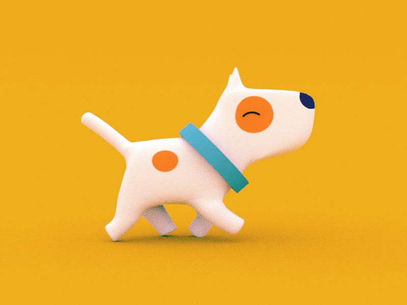 Little Doggo walk 3D 3d dog gif walk