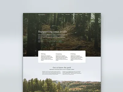 Algonquin UI algonquin blog canada clean minimal nature ui uidesign user interface webdesign webdesigner website