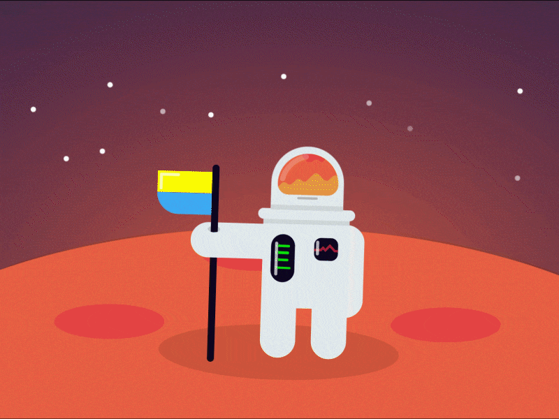 👨‍🚀Astronaut on mars🚀 animation astronaut characer clothes cute design galaxy gif illustration mars space stars