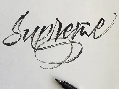 Supreme brush brush calligraphy brushlettering brushpen brushscript calligraphy calligraphy artist calligraphy design customtype design graphic design lettering lettering artist logo logo design logotype signature signature logo type typography
