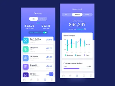 04 Exp App analytics app auto blue budget buttons car dollar expenses fuel graph tax tools tracking vehicle