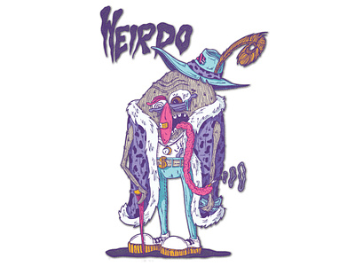 Weirdo badass character art digital drawing illustration pimp vector weirdo