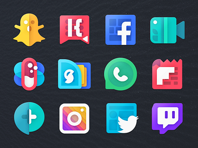 Icon Design Preview design facebook icon icon design icons icons design icons pack icons set illustration moxy icons photoshop snapchat twitter