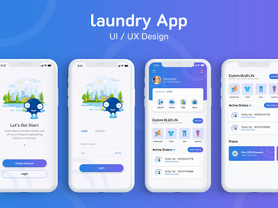 Laundry App app design flat laundry laundry app laundry app design laundry design typography ui ux