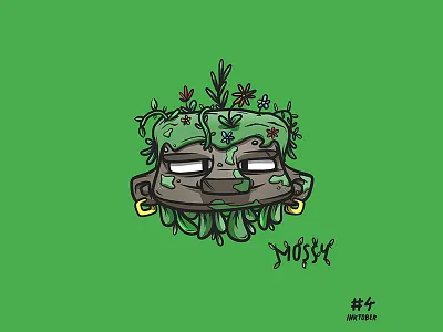 inktober #4 'mossy' art character art character concept character design drawing illustration inktober inktober 2018 sketchbook