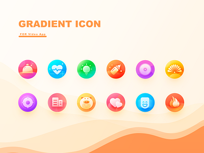 Gradient Icon building food gradient health hot illustration light love music icon pig shot ui
