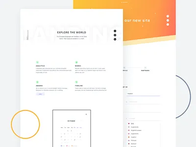 A couple of Landing Pages bullet calendar color form gradient landing page list orange ui ui kit vector web