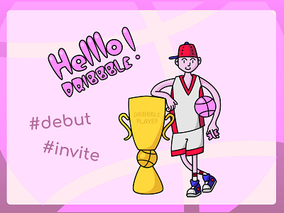 Helllo!!! debut design hello illustration invite vector