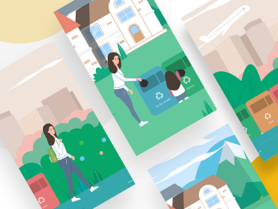 Illustration for environmental public welfare app design illustractor illustrator