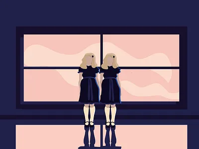 All Work And No Play girls halloween illustration twins