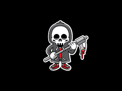 Playoff The Spooky Season By Thesensor black character characterdesign cute dribbble halloween horror illustration popular skeleton skull spooky stickermule thesensor thesensorstudio vector