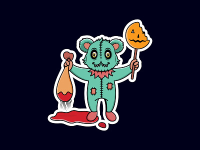 🎃 Halloween Panda 👻 animal art bhagirath character evil halloween illustration mascot panda player playoff spooky sticker sticker mule