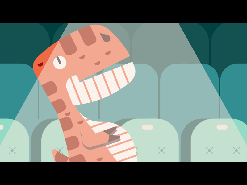 Ufo dinosaur gif illustration motion design motion graphics theatre ufo