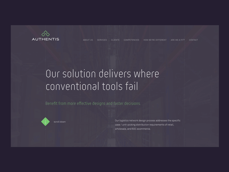 Authentis delivery design moving purple solution square system train