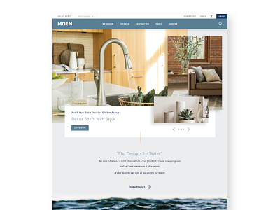 Moen Faucets e commerce faucet home moen product ui ux water web website