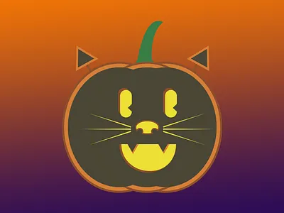 Cat-O-Lantern autumn cat fall halloween illustration jack o lantern pumpkin spooky