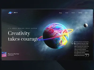 Colorful Planet Landing Page brand branding clean color colorful colorful art concept globe gradient illustration landing landing page modern planet web world