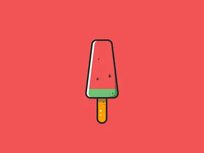 watermelon ice cream datar desain ikon ilustrasi logo vektor