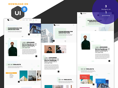 Portfolio Landing Page clean design download flat interaction landing page minimal typography ui ux web website