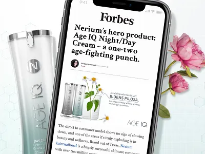 Age IQ Media Placement Design blue design flowers forbes grey iphone media placement mockup pink pr teal