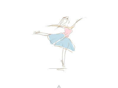 Ballet classic dancing design draw facebook cover illustration lineart logo logo design logodesign pastel colors