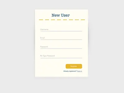 Registration form - Classic Americana dailyui 001 interface