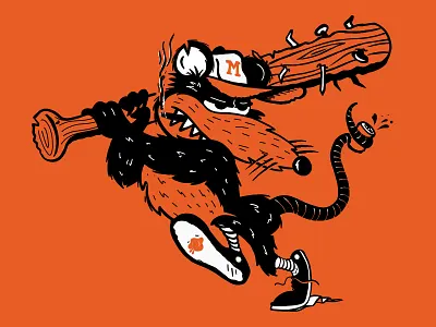 Mission Rat baltimore bats booze illustration orioles rat