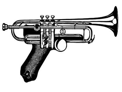 Gun Trumpet design flat icon illustration vector