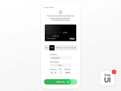 002 Credit Card Checkout challenge daily ui ui