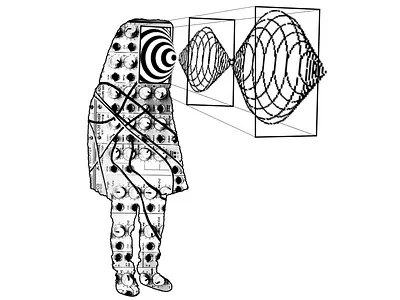 Oscillation Man design illustration logo vector