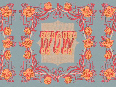 Wow floral hand lettering illustration retro texture wow