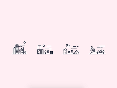 Cities icon set design icons icons set illustration