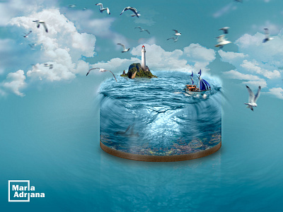 Overflow : : Experimenting New Techniques design illustration ocean photoshop sea sea creature stock images