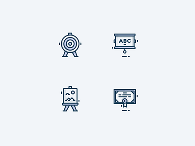 Back To School Icons 3 2d colored flat icon illustration line outline set