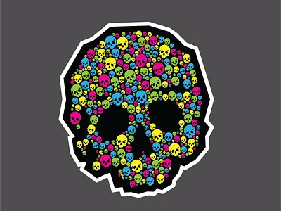 CMY sKull cmyk halloween skull sticker stickermule