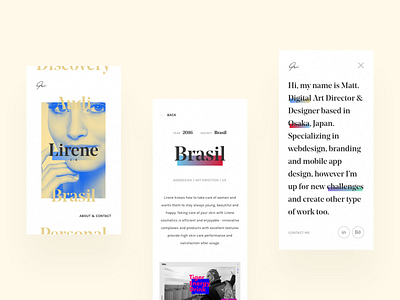 Portfolio - mobile version design flat layout mobile portfolio responsive ui web