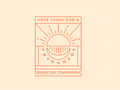 the future is bright bright flat future geometric horizon illustration logo mark moon shapes sun sunshine vector vote