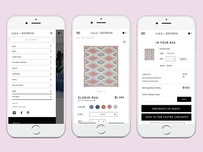 Lulu & Georgia Website Rebrand design digital ecommerce responsive ui ux website