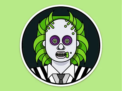 Beetlejuice beetlejuice halloween illustration sketch sticker mule vector