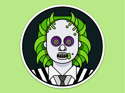 Beetlejuice beetlejuice halloween illustration sketch sticker mule vector