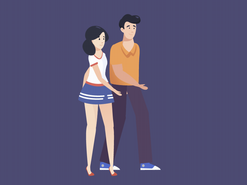 couple animation character cycle gif loop motion motiondesign walking