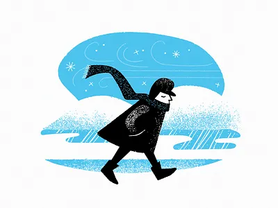 Look Ma, No Hands christmas holiday ice illustration scarf snow texture vintage winter