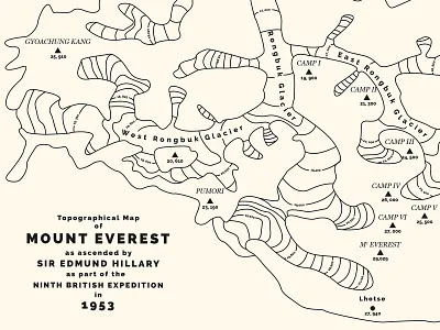 Topographical Map of Everest beige graphic design hipster historical line art map maps topographical upcycled vintage