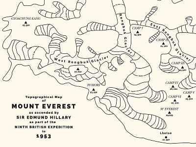 Topographical Map of Everest beige graphic design hipster historical line art map maps topographical upcycled vintage